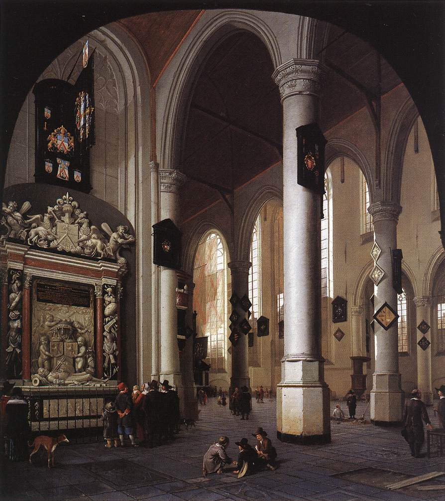 Interior of the Oude Kerk, Delft, with the Tomb of Admiral Tromp by