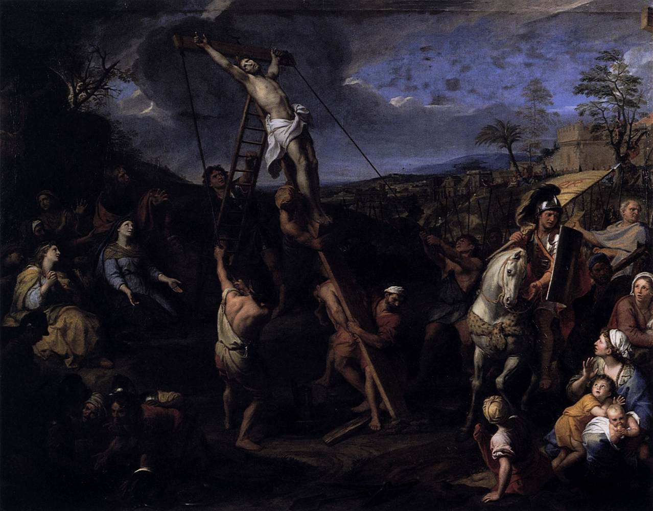 The Raising of the Cross by LE BRUN, Charles