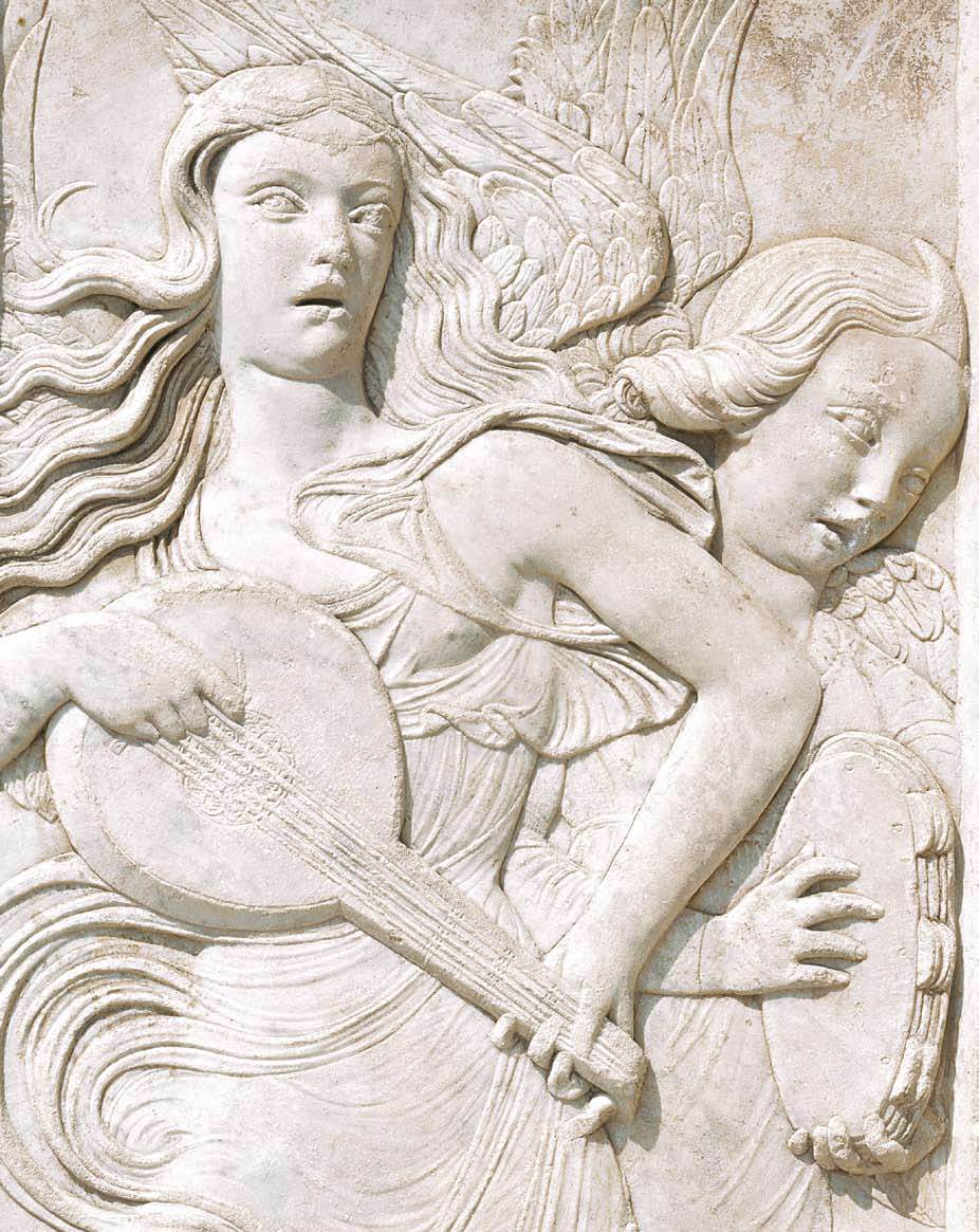 Angels Playing a Lute and Tambourine (detail) by