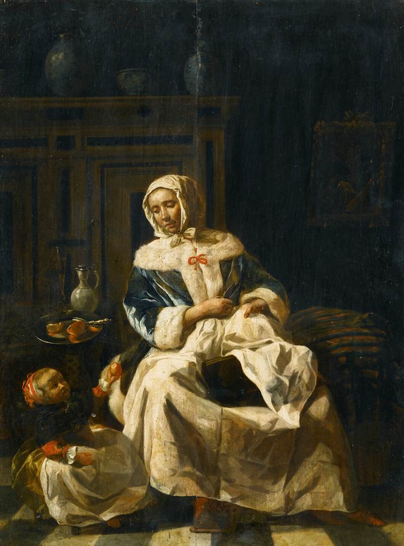 Mother and Child in an Interior by