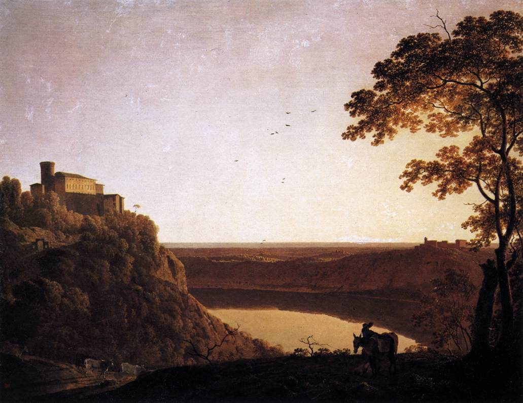 View of the Lake of Nemi by WRIGHT, Joseph