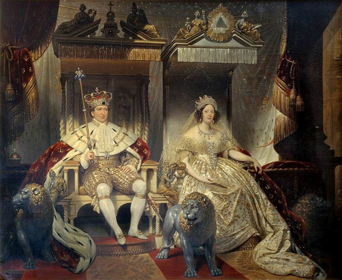 Christian VIII and Caroline Amalie in Coronation Robes by COURT, Joseph-Désiré