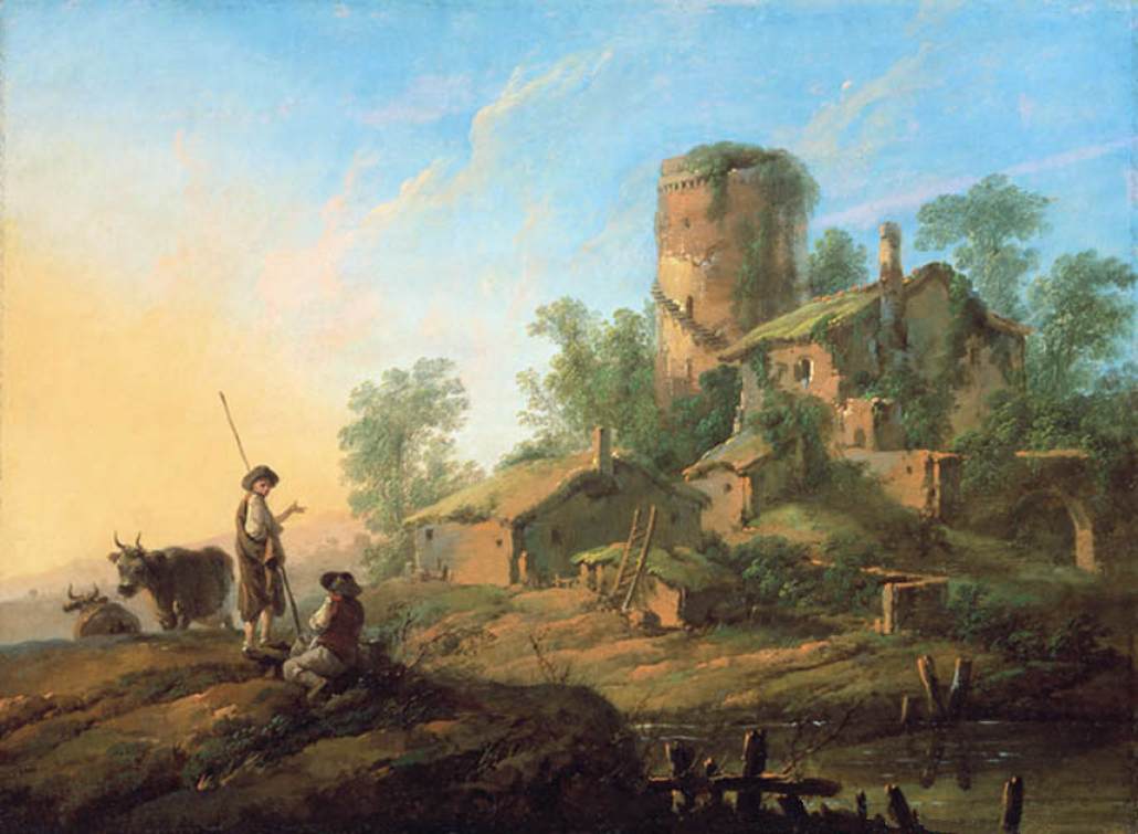 Pastoral Landscape with Shepherds by