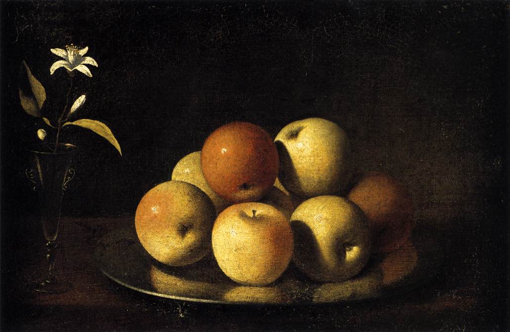 Still-Life with Plate of Apples and Orange Blossom by