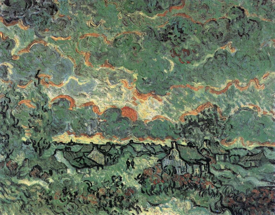 Cottages and Cypresses: Memories of the North by GOGH, Vincent van