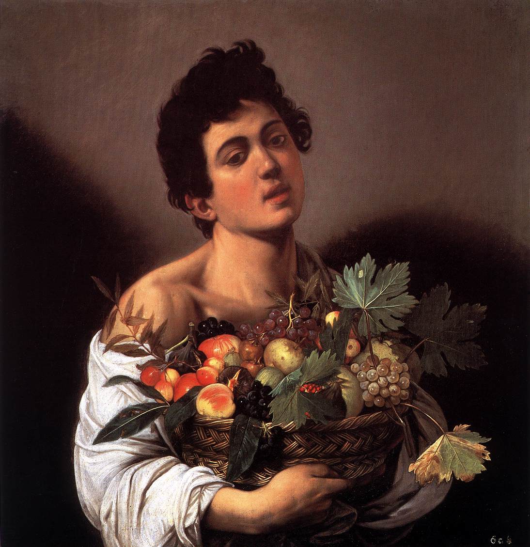 Boy with a Basket of Fruit by