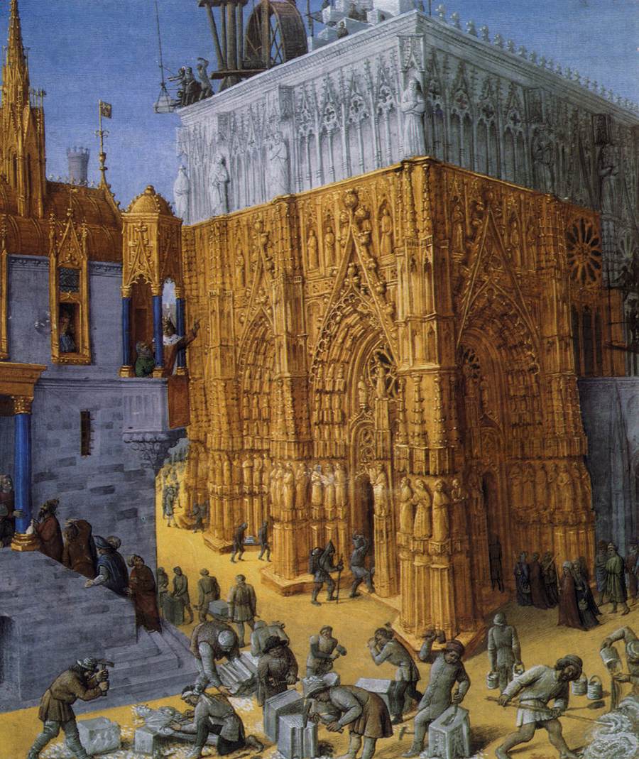 The Building of a Cathedral by FOUQUET, Jean