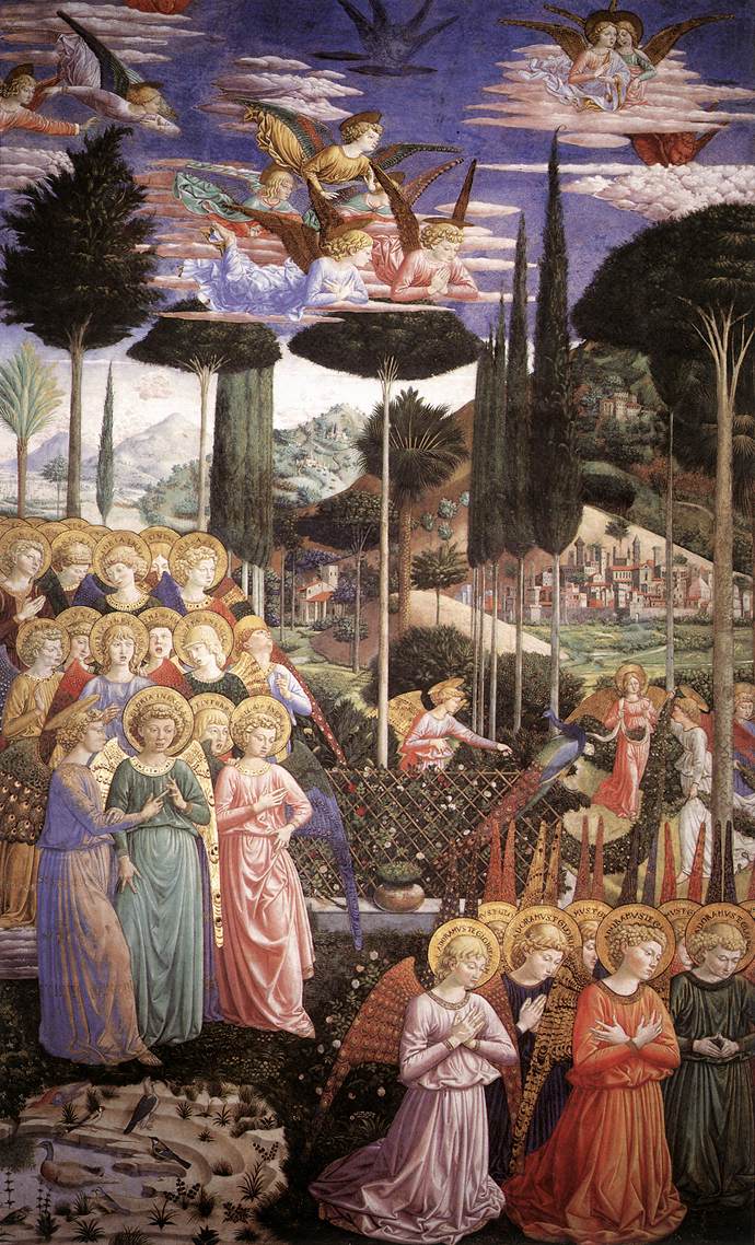 Angels Worshipping (left side of the chancel) by GOZZOLI, Benozzo