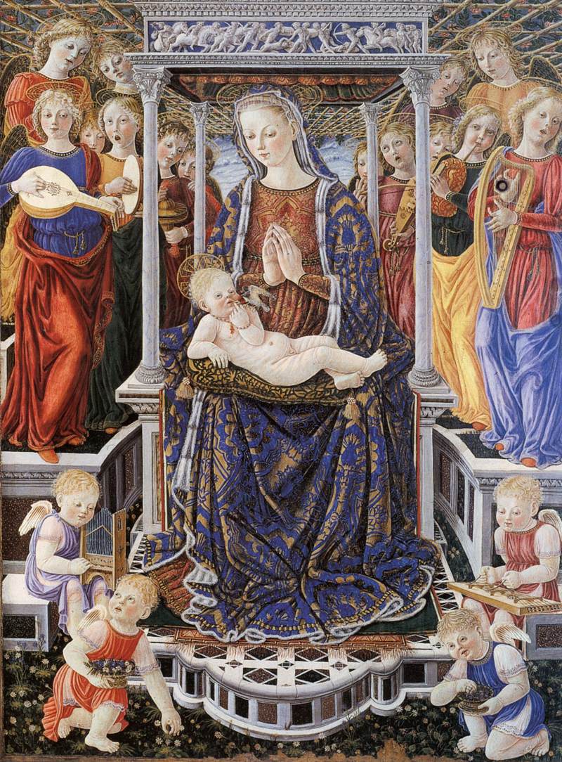 Madonna and Child Enthroned with Music-Making Angels by