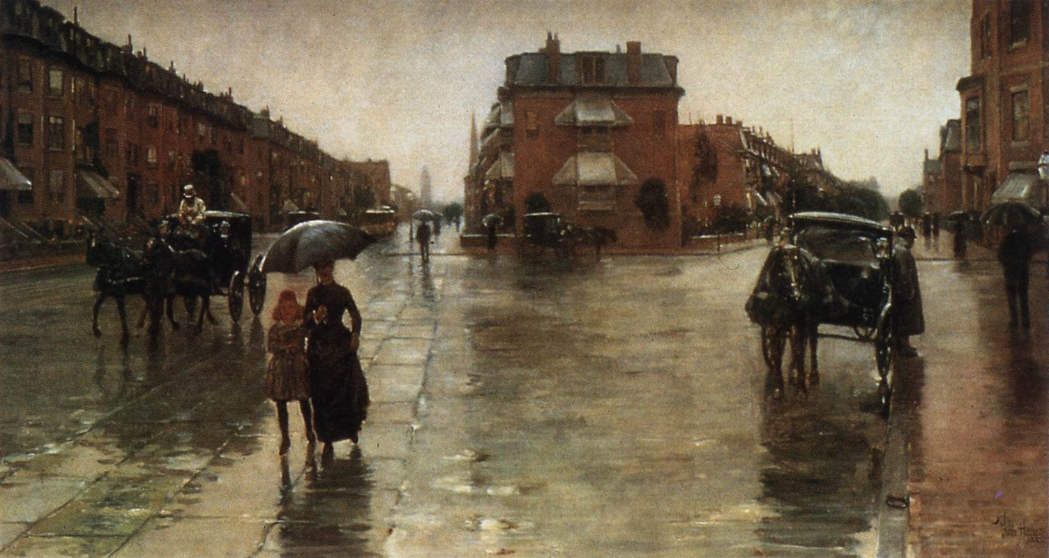 Rainy Day, Columbus Avenue, Boston by HASSAM, Childe