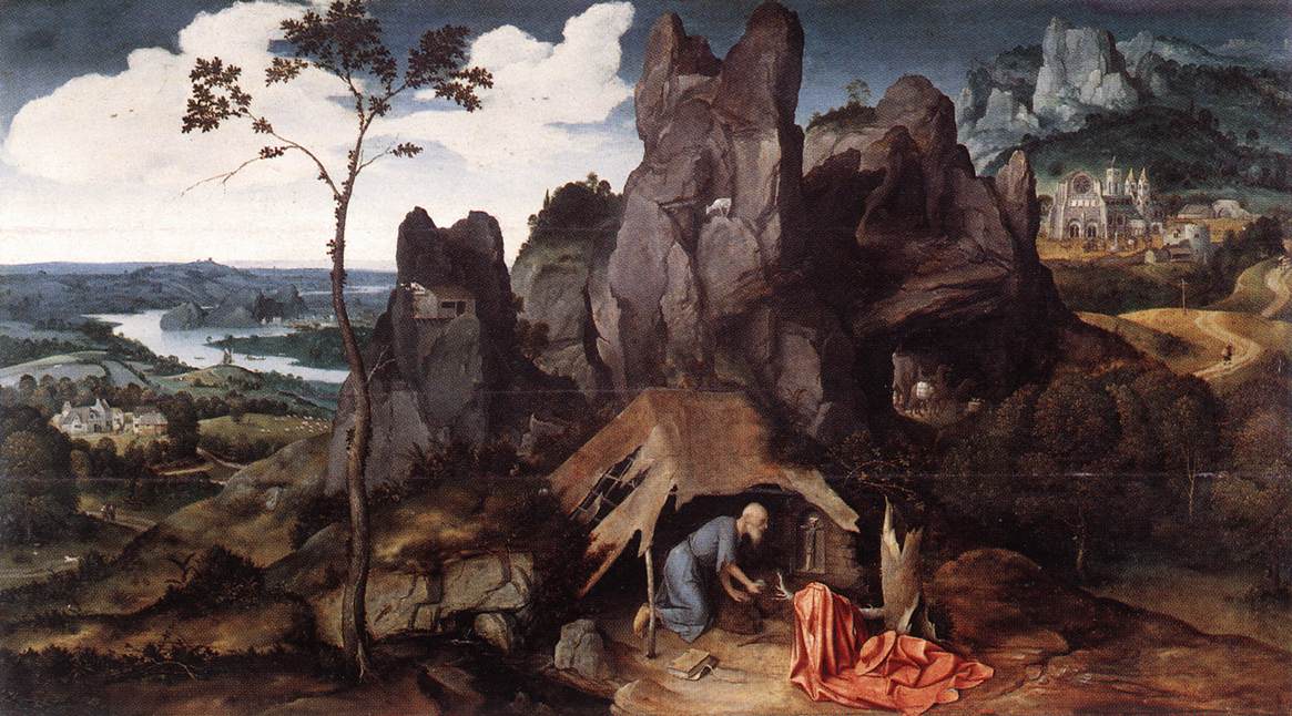 St Jerome in the Desert by PATENIER, Joachim