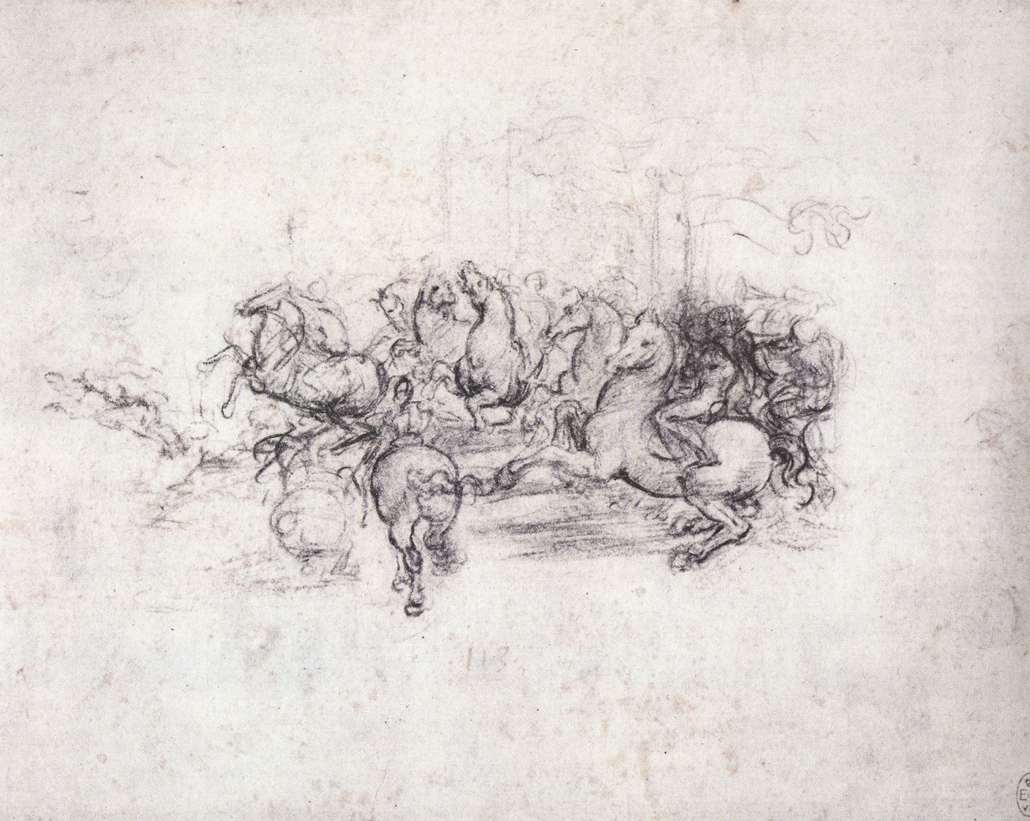 Group of riders in the Battle of Anghiari by LEONARDO da Vinci