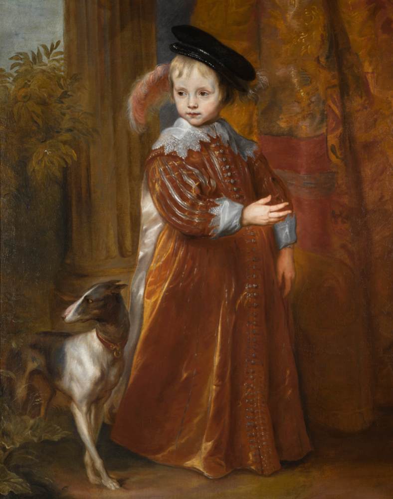 Portrait of Prince Willem II of Orange as a Young Boy, with a Dog by DYCK, Sir Anthony van