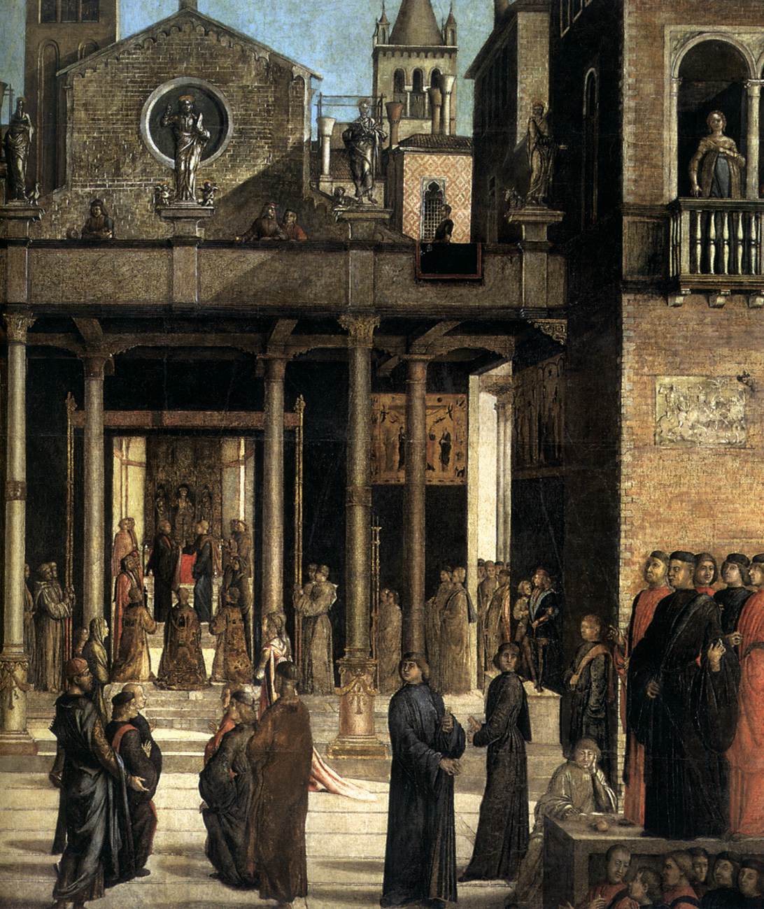 The Relic of the Holy Cross is offered to the Scuola Grande di San Giovanni Evangelista (detail) by