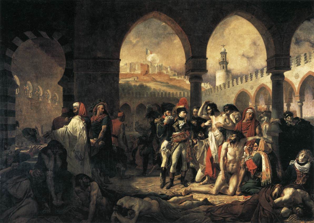 Napoleon Bonaparte Visiting the Plague-stricken at Jaffa by GROS, Antoine-Jean