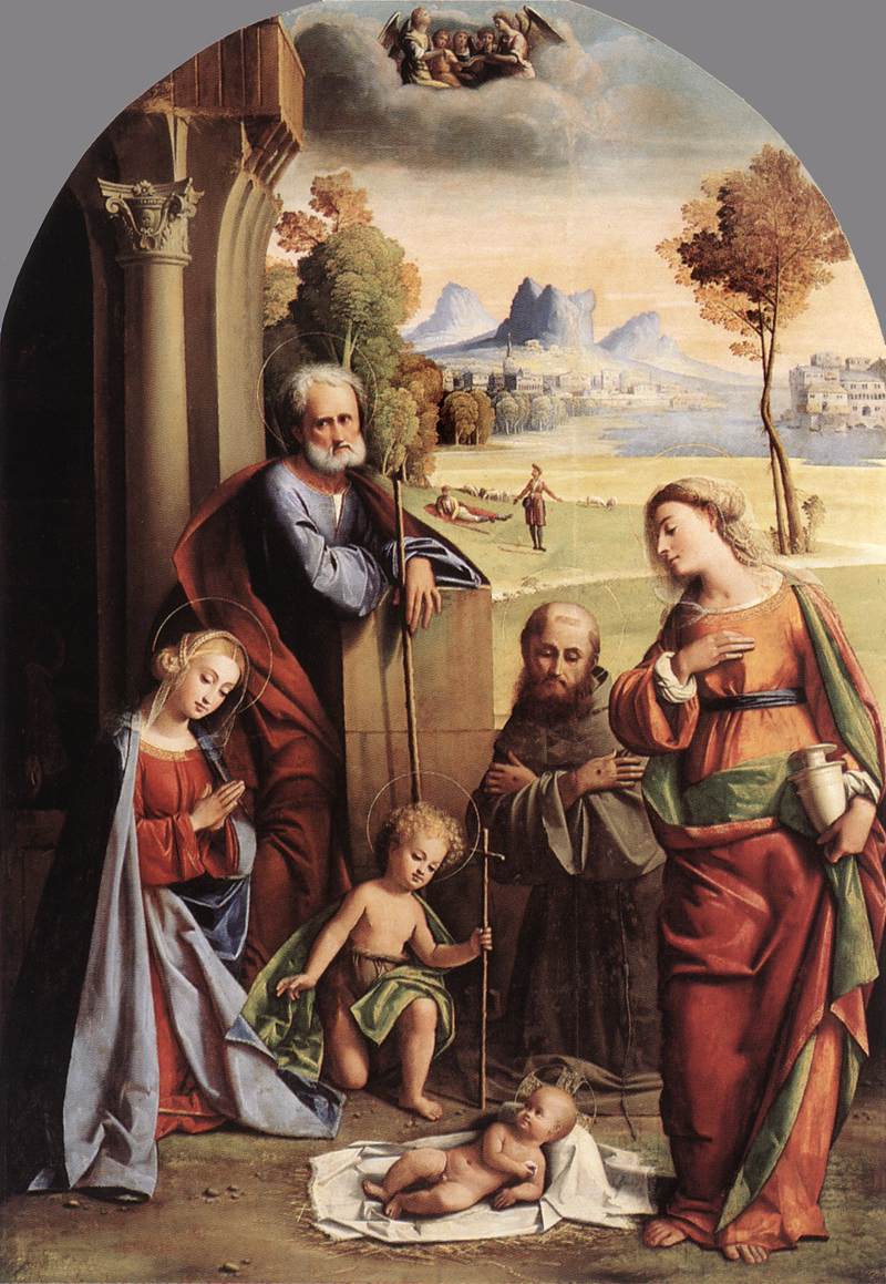 Nativity with Saints by ORTOLANO