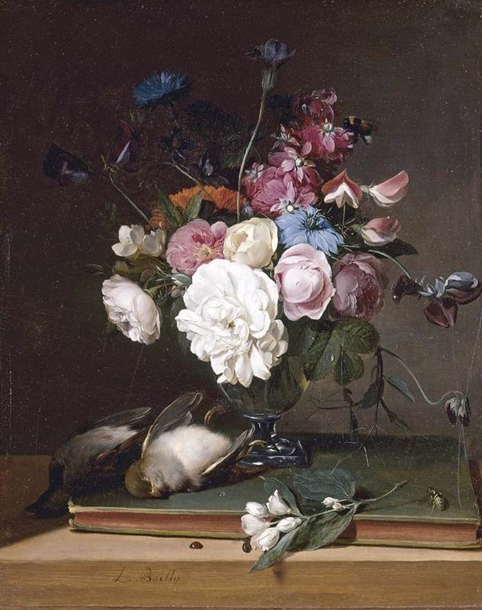 Still-Life of Flowers in a Glass Vase by BOILLY, Louis Léopold