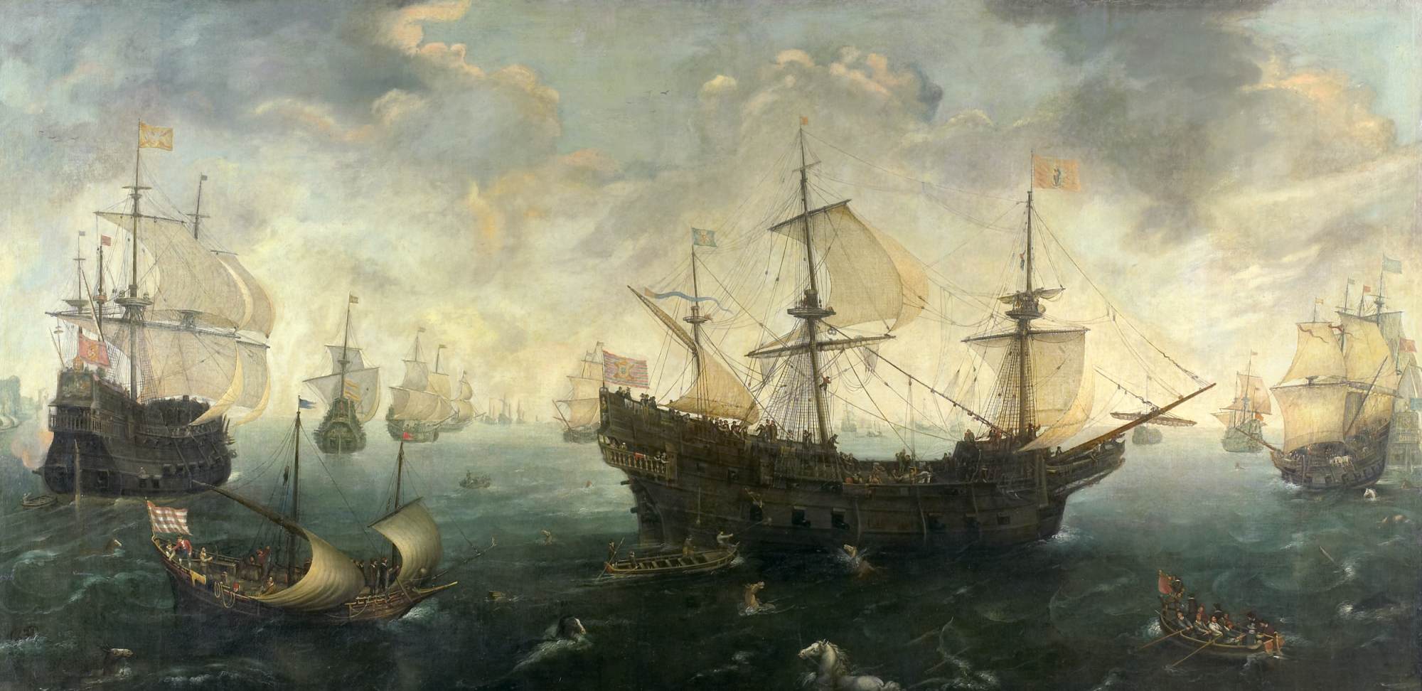 The Spanish Armada off the English coast by WIERINGEN, Cornelis Claesz van