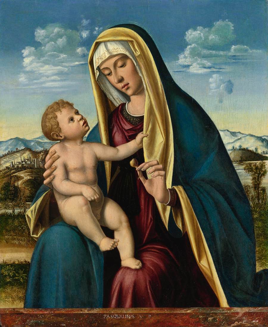 Virgin and Child before a Landscape by PASQUALINO VENETO