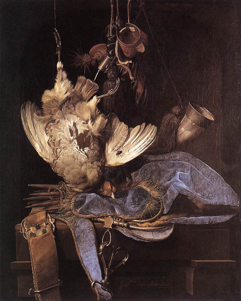 Still-Life with Hunting Equipment and Dead Birds by AELST, Willem van