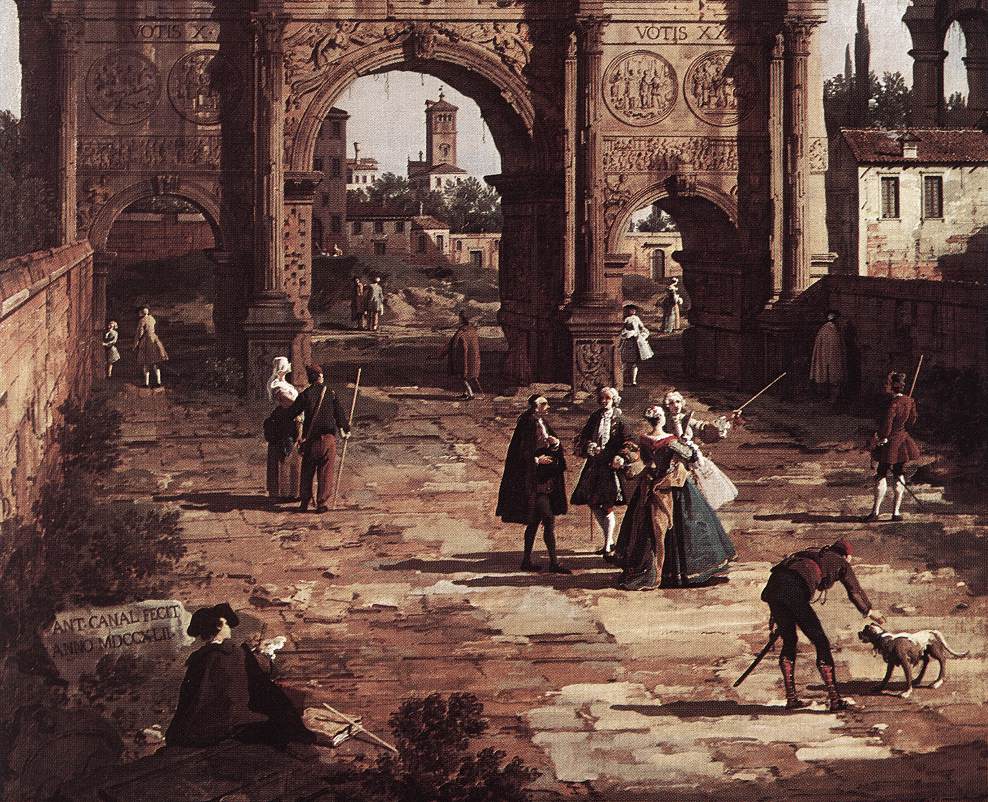 Rome: The Arch of Constantine (detail) by CANALETTO