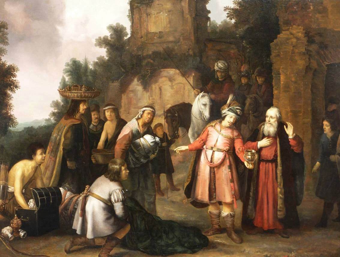 The Prophet Elisha Refuses to Accept Gifts from Naaman by DIJCK, Abraham van