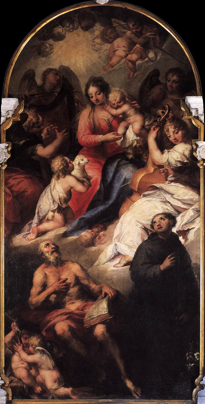 The Virgin and Child with the Infant St John Appearing to St Jerome and St Anthony by CELESTI, Andrea