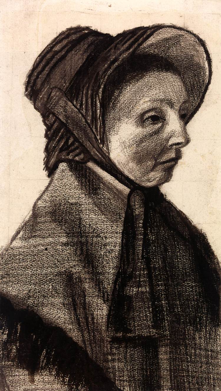 Bust of a Woman with Hat: Facing Right by GOGH, Vincent van