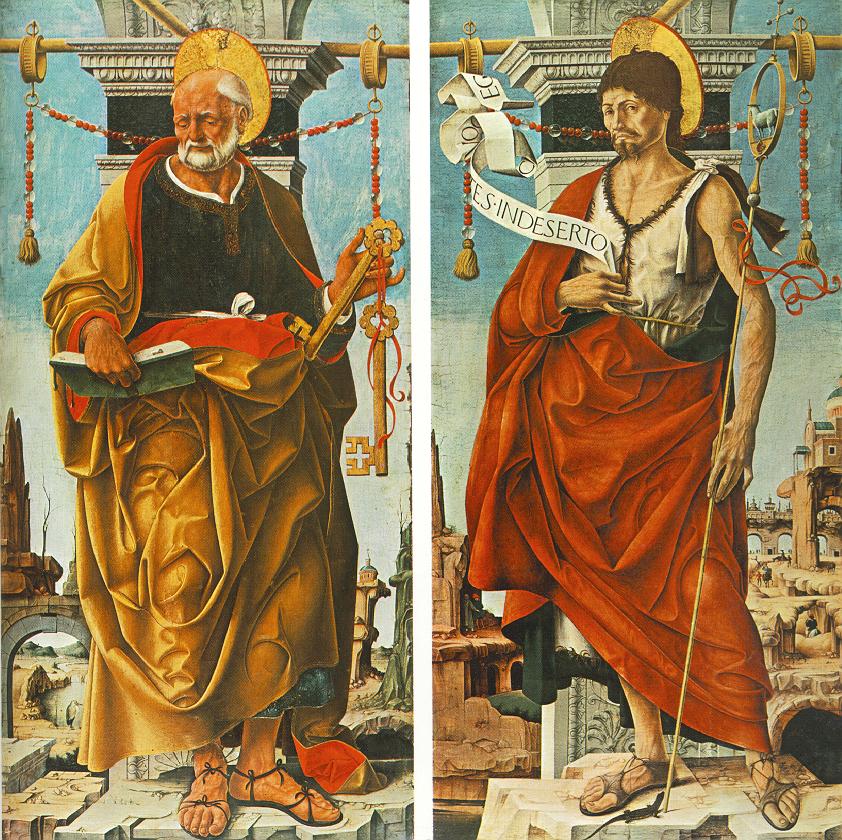 Griffoni Polyptych: St Peter and St John the Baptist by COSSA, Francesco del