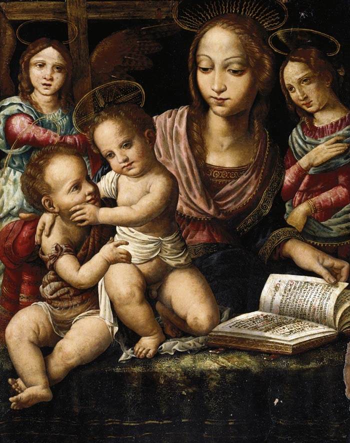 Virgin and Child with the Infant St John the Baptist, Attended by Angels by LLANOS, Fernando