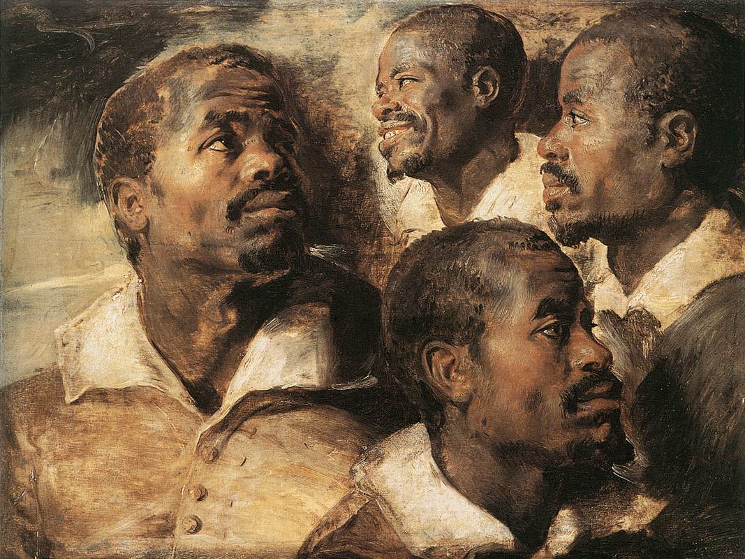 Four Studies of the Head of a Negro by RUBENS, Peter Paul