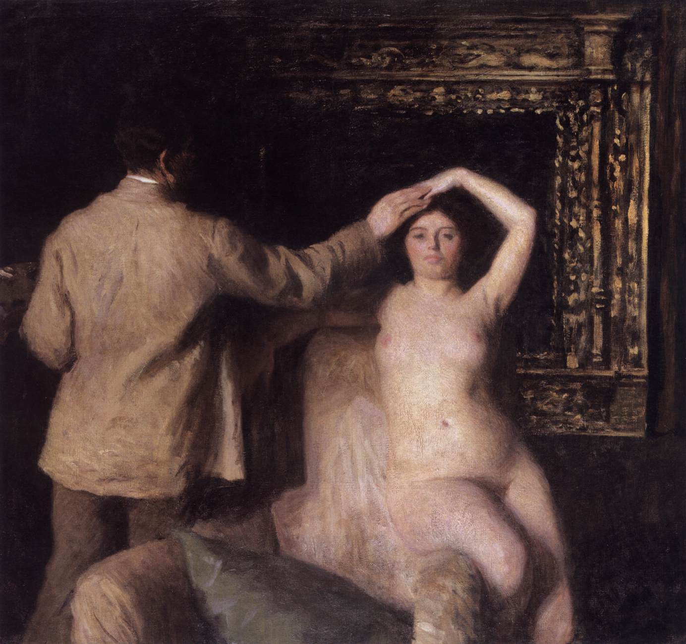 Painter and Model (in atelier) by FERENCZY, Károly