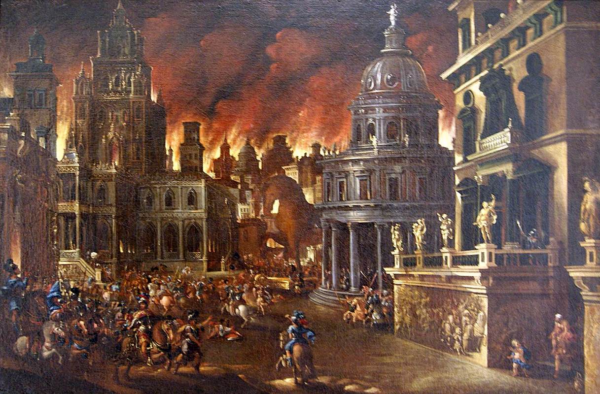 The Burning of Troy by GUTIÉRREZ CABELLO, Francisco