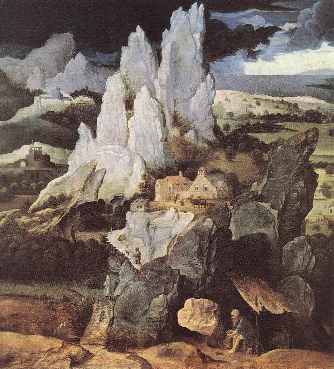 St Jerome in Rocky Landscape by