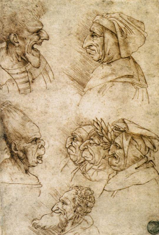 Seven caricatures by MELZI, Francesco