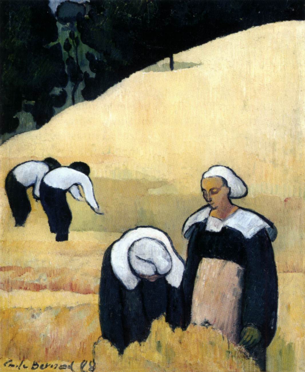 The Harvest (Breton Landscape) by BERNARD, Émile