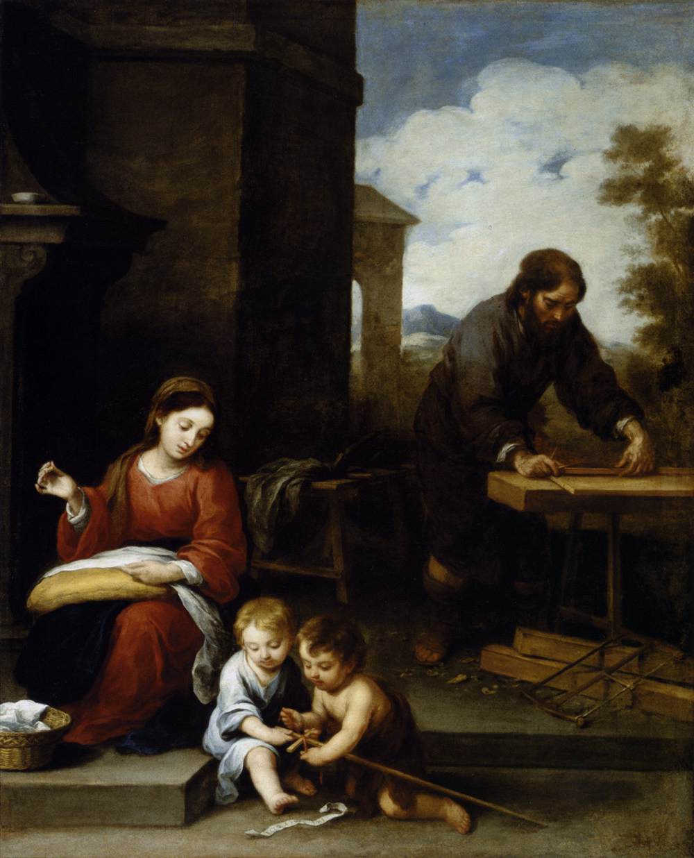 Holy Family with the Infant St John by MURILLO, Bartolomé Esteban