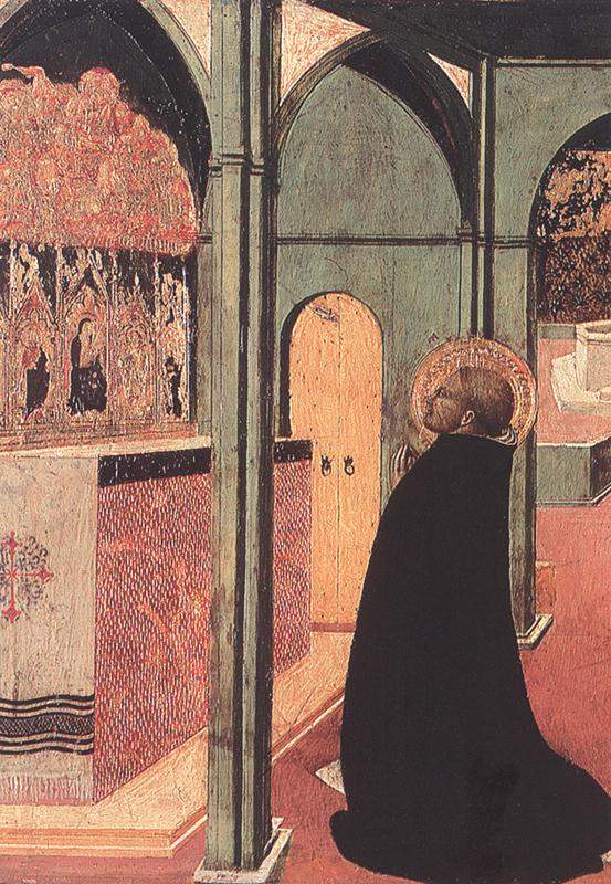 St Thomas Inspired by the Dove of the Holy Ghost (detail) by SASSETTA