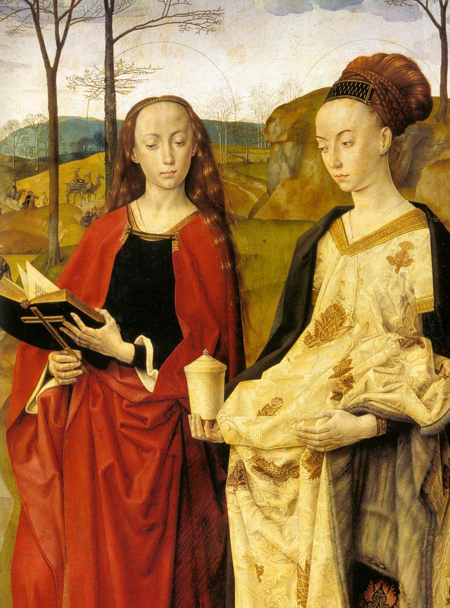 Sts Margaret and Mary Magdalene with Maria Portinari (detail) by GOES, Hugo van der