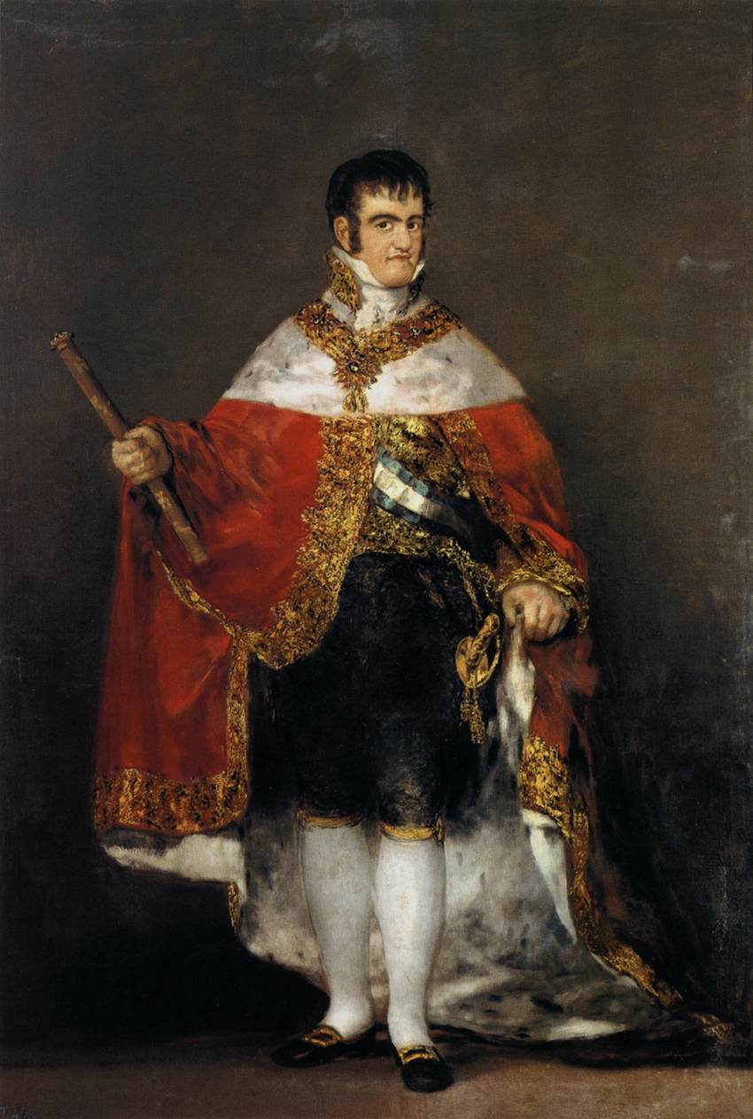 King Ferdinand VII with Royal Mantle by GOYA Y LUCIENTES, Francisco de