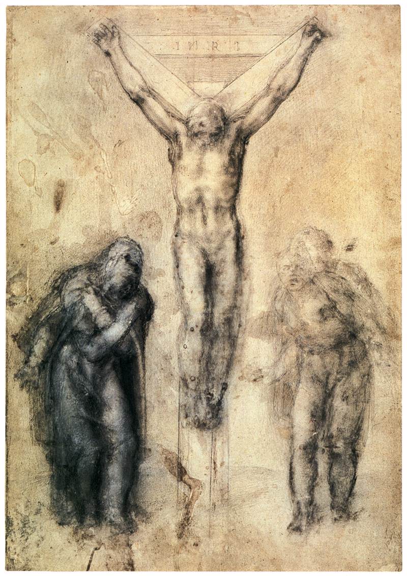 Crucified Christ with Mary and John by MICHELANGELO Buonarroti