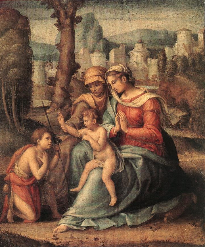 Madonna with Child, St Elisabeth and the Infant St John the Baptist by BACCHIACCA