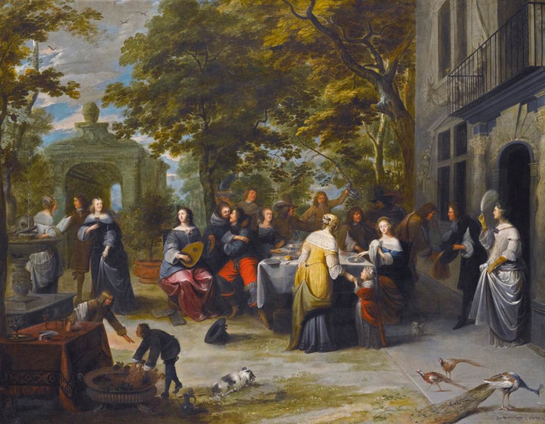 An Outdoor Banquet by JANSSENS, Hieronymus