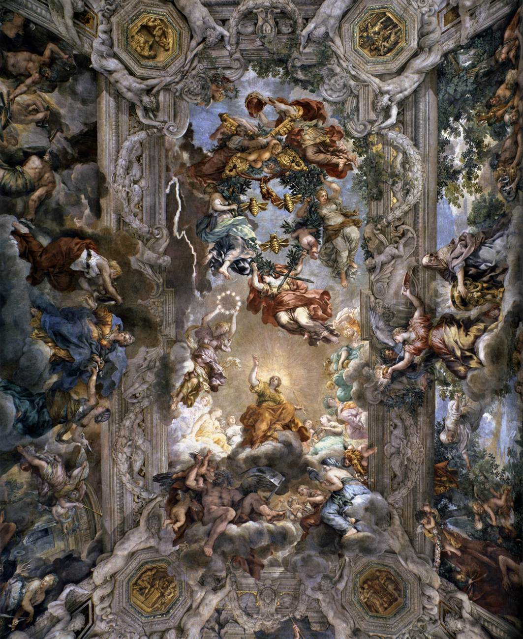 Ceiling vault (centre part) by CORTONA, Pietro da