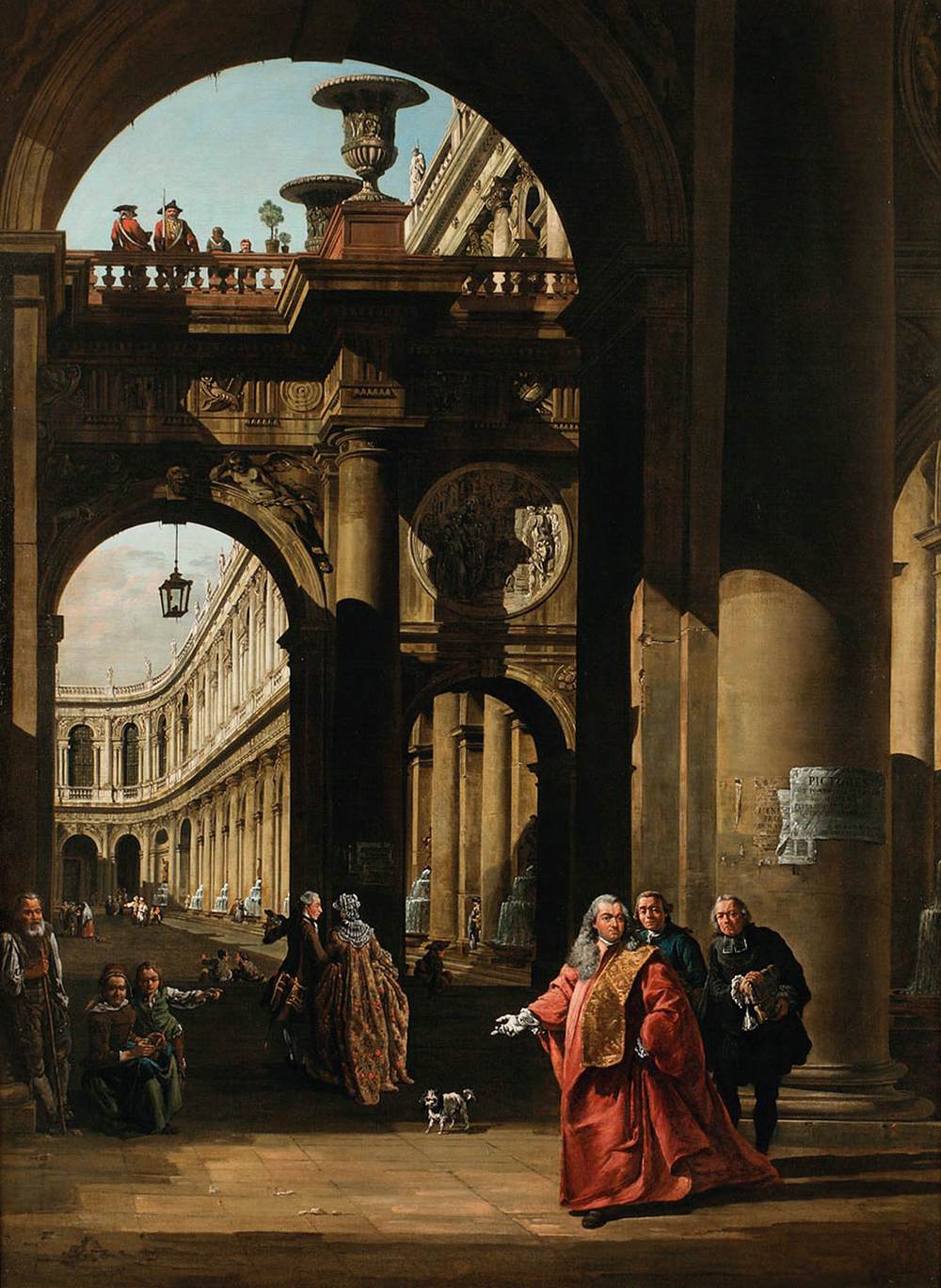 Architectural Capriccio with a Self-Portrait by BELLOTTO, Bernardo