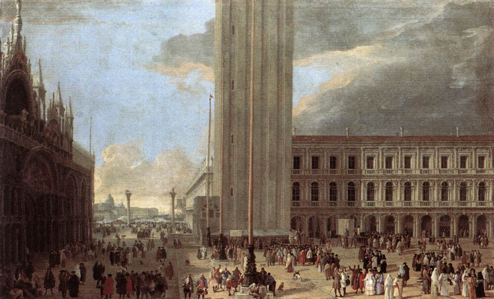 Piazza San Marco with Jugglers by CARLEVARIS, Luca