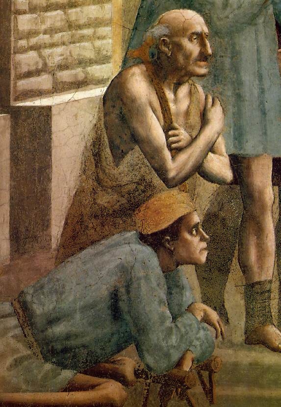 St Peter Healing the Sick with his Shadow (detail) by MASACCIO