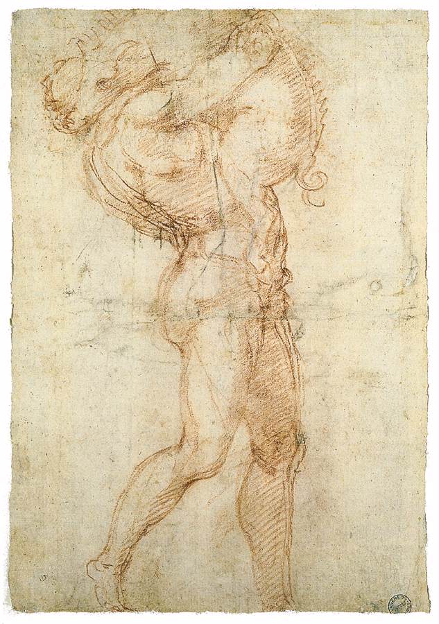 A Man Lifting a Boar onto his Shoulder (verso) by