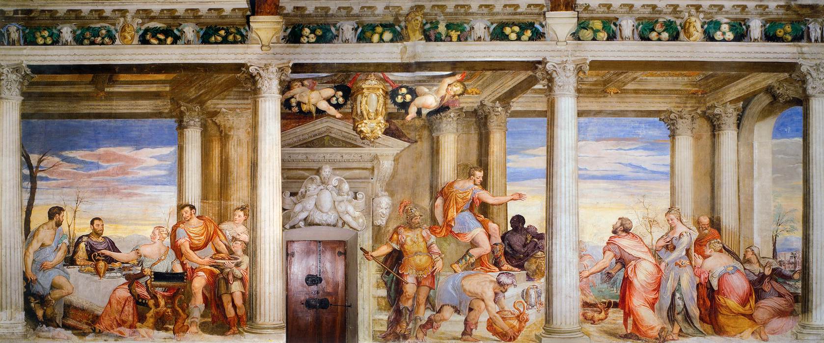 West wall of the camerone by FASOLO, Giovanni Antonio