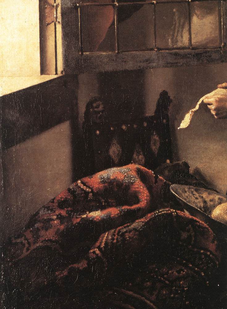 Girl Reading a Letter at an Open Window (detail) by VERMEER, Johannes